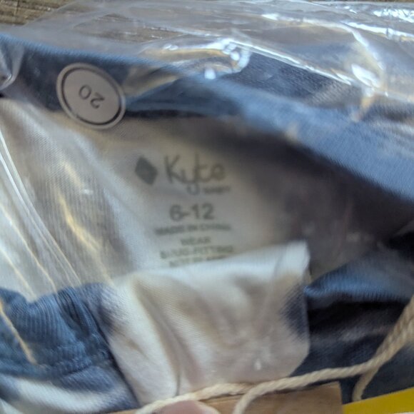 NWT Kyte Baby Zippered Long Sleeve Romper in Steel Rip Tide Blue Tie Dye 6-12m - Picture 4 of 5